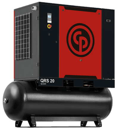 Chicago Pneumatic, Model QRS20, tank mounted rotary screw air compressor